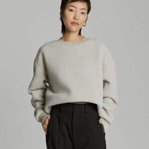 EVERLANE The ReNew Teddy Oversized Crewneck Size XSmall Oat